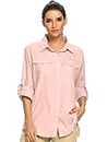 Women's Long Sleeve Fishing Shirt UPF 50+ for Safari Camping Travelling Quick Dry F5026,Pink,S