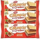Tiffany Wafers Crunch N Cream Crunchiest Sandwich Hazelnut Flavored Cream Wafers (Pack of 3, 135 g),Great for Snacking and Sharing