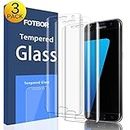[3-Pack] Galaxy S7 Edge Screen Protector Tempered Glass, CTREEY Full Coverage [Case Friendly] HD Clear Screen Protector Samsung Galaxy S7 Edge [Edge to Edge][Anti-Bubble ] (Glass (Ultra-Clear))