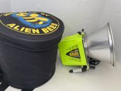 Alien Bees B800 (320WS) Unidad Flash de Estudio/Bolso Estroboscópico Verde con Cremallera Rota + ¡Funciona!!