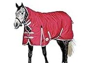 WeatherBeeta ComFiTec Classic Combo Neck Heavy Horse Blanket, Red/Silver/Navy, 78"