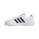 Adidas Men's Grand Court Base Tennis Shoes, White/Black, 10.5 US