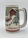 1984 Budweiser Beer Stein Holiday Stein Clydesdales As They Crossed Covered Bridge
