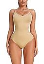 STARBILD Body moldeador para mujer, tanga con correa ajustable para el hombro, bodysuits esculpir, H9840-beige, XS