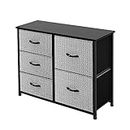 AZL1 Life Concept Storage Dresser Furniture Unit-Large Standing Organizer Chest for Bedroom, Office, Living Room, and Closet-5 Drawer Removable Fabric Bins, Black and White