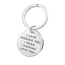 Gifts for Boyfriend Girlfriend Husband Wife I Love Fucking You I Mean I Fucking Love You Key Chain Dog Tag Charm Pendant for Couples Love