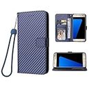 Compatible with Samsung Galaxy S7 Active Wallet Case and Wrist Strap Lanyard Leather Flip Card Holder Stand Cell Accessories Phone Cover for Glaxay S7Active Gaxaly S 7 7Active 7s Galaxies G891A Blue
