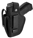 LandFoxtac Gun Holster for Pistols 9mm 380 45ACP, IWB/OWB Concealed Carry Pistol Holsters with Mag Pouch for Men/Women, CCW Right & Left Hand Gun Holder Fits Glock S&W M&P Sig