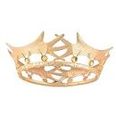 S SNUOY Gold Crowns for Women Gold Rhinestone Metal Men's Crowns Tiaras for Costume Birthday Party Prom Accessories Horn Full King Crowns Diameter 15cm Small Size