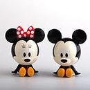 Husaini Mart 2 Pcs Mickey-Minnie Mouse Sets for Cake Decorating, PVC Present Action Figure Mouse dis-ney Table Decor Themed Party Decorations for Kids Birthday (Mickeyy Minniee) Sitting Toy Dolls