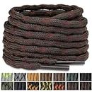 Stepace Round Boot Laces [2 Pairs] Heavy Duty Shoelaces for Work Boots Hiking Boot Shoes Red Brown-120