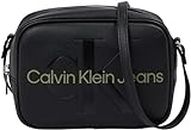Calvin Klein Bolso con Bandolera para Mujer Camera Bag Pequeño, Negro (Black/Dark Juniper), Talla Única