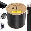 RG59 Siamese Cable 300ft - Coaxial CCTV Video & Power Cable - Combo Coax 20AWG Security Camera Wire - Direct Burial - Outdoor & Indoor RG59 Cable