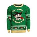 Numskull Unisex Official Crash Bandicoot Knitted Christmas Jumper for Men or Women - Ugly Novelty Sweater Gift Green