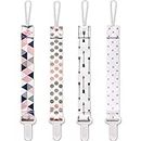 Dummy Clip Girl, 4 Pack Pacifier Holders Leashes Set, Fits All