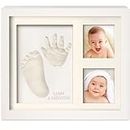 Baby Hand and Footprint Kit - Baby Footprint Kit, Baby Keepsake, Baby Shower Gifts for Mom, Baby Picture Frame for Baby Registry Boys, Girls, Personalized Baby Gifts, Mother's Day Gifts (Alpine White)