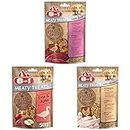 8in1 Spectrum Brands Friandises 8in1 Freeze Dried + Meaty Treats for Dogs - Cubes of Freeze Dried Duck and Apple, 50 g + Friandises 8in1 Freeze Dried + 8in1 Meaty Treats for Dogs