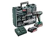 METABO 602245880 - Set Taller portátil taladro percutor a batería 18V 2x 2,0Ah Li-Ion SB 18, couleur
