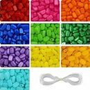 INDIKONB Multicolour Oval Tablet Beads - Vibrant 10mm x 7mm Crafting Beads Set with 10 Unique Colors for Jewelry Making and DIY Projects (Multicolour 1)