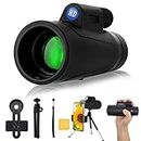 Monocular Telescope 12x50 for Adult Large BAK 4 Prism Monocular with Smartphone Holder & Tripod Waterproof Handheld Telescope for Hunting Camping Bird Watching Travelling Wildlife Scenery