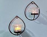 Pikify Iron Wall Art Tealight Hanging Candle Holder, Pack of 2