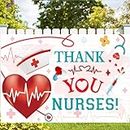 LOONELO Happy National Nurses Appreciation Week Hintergrund Banner mit 70.8x110 cm, Dankeschön, Krankenschwester-Partyzubehör, großes Banner, Krankenschwestertag, Fotografie, Wanddekoration (rosa)