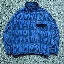 Patagonia Synchilla Tribal Aztec Fleece Snap-T Pullover Sweater Men's XL Blue