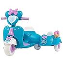 COSTWAY Kids Electric Motorbike, 6V Battery Powered Ride on Toy with Detachable Sidecar, LED Heart Headlight and 3 Ice Cream Toy, for Children Aged 37-96 Months (Blue)