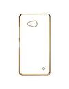 Case Creation Non Slip Grip Shock Absorption Transparent Soft HD Clear Back Case Cover for Microsoft Lumia 640 LTE (Gold Edge)