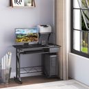 Computer Desk Laptop Table Space Saving Portable Home Office Wood w/ Pullout