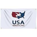 USA Wrestling Flag Man Cave Banner Tapestry for Dorm Wall Hanging College Decor 3x5 Ft Flags for Indoor and Outdoor