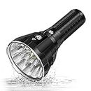 IMALENT MS18 Brightest LED Torch 100,000 Lumens, 18pcs Cree XHP70.2 LEDs, Rechargeable Powerful Flashlight Long Throw Up to 1KM with OLED Display, Best Lighting Tool for Hiking and Caving