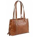 ROLANDO Maya Women's Top-Handle Leather Handbag (Oily Brown)