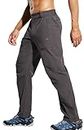 Haimont Men's Nylon Pants for Hiking Camping Travel Fishing, Quick Dry Zip Pockets Outdoor Pants, Graphite Grey, L