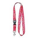 Rolseley Lanyard neck strap with CIRCLES - PINK for id badge holder with metal clip