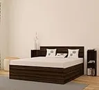 The MM Furniture store Hunter King Size Bed with Box Storage and 2 Side Stand Box for Bedroom (Original Walnut_78x72) Engineeredwood, Wood