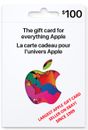 CANADIAN APPLE GIFT CARD CANADA CANADIAN ITUNES CARD MUSIC MOVIE APP STORE $100