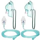 Two Sets Reusable Nebulizer Accessories for Adults, Home Use Jet Compressor Nebulizer Machine Replacement Parts, Removable Nebulizer Accessory Mask Kits(6CC, 210CM)