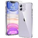 Fiyoarbb Clear Case for iphone 11 6.1-Inch with 2 Pack Tempered Glass Screen Protector, Non-Yellowing Shockproof Phone Bumper Cover, Hard PC Anti-Scratch Clear Back (Clear)