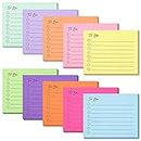 EOOUT 10 Pack Lined Sticky Notes, 3x4 Inch 500 Sheets to Do List Sticky Notes, Sticky Notes with Line, Notepad Bulk, Square Sticky Notes for Office, Home, School, Meeting