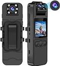TANGMI Body Camera with Audio and Video Recording, 1080P HD Portable Wearable Body Police Cam 180° Rotatable Lens Camcorder Video Camera with LED Screen, Night Vision, Memory Card, Loop Record, OTG