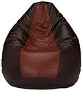 Amazon Brand - Solimo Faux Leather Xxl Bean Bag Cover Without Beans (Brown And Tan), 60 Cm, 106 Cm
