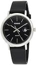 Casio Men Leather Enticer Analog Black Dial Watch-Mtp-E175L-1Evdf, Band Color-Black