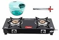 Hindflame Gas Stove Combo - 2B Pixel Manual LPG Gas Stove+ 1 Kitchen Ligher + 1 Vegetable Chopper 500 ml