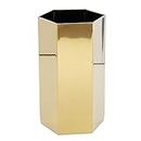 Metal Pencil Pen Holder Gold Hexagon Desk Organizer Ideal Gift for Office, Home Stationery Supplies, Makeup Brush Storage