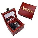 Youtang Anastasia Music Box Carved Wood Musical Box Wind Up Mechanism Colockwork Gift for Christmas,Birthday,Valentine's Day (Tune:Once Upon A December, Silver)