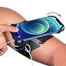 VUP Running Armband 360°Rotatable for iPhone 15/14/13/Pro Max/Pro/Mini/12/11/SE/Xs/XR/X/8/7/Plus, Fits All 4-6.7 Inch Smartphones, with Key Holder Phone Armband for Running Hiking Biking (Black)