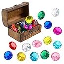 XIJUAN Diving gem Pool Toys,15 Big Colorful Diamond Big Treasure Chest Summer Swimming gems Pirate Diving Toy Set Underwater Swimming Toy Children's Game Gifts for Boys and Girls.
