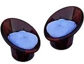 ANJWAR Tub Chair with Complimentary Cushions Set of 02 (Standard, Rosewood)
