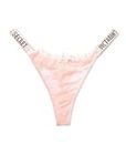 Victoria's Secret Shine Strap Tanga Unterwäsche für Damen, sehr sexy Kollektion (XS-XL), Reinste rosa Spitze, M